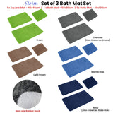 NNEDSZ Sleim Set of 3 Bath Mat Set Green