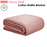NNEDSZ Cotton Waffle Blanket Dusty Pink King