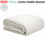 NNEDSZ Cotton Waffle Blanket White Single