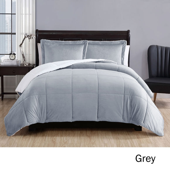 NNEDSZ 3 Piece Micro Mink Comforter Set Grey Queen
