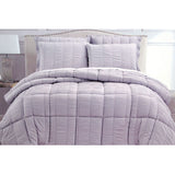 NNEDSZ Hotel Living 3 Piece Seersucker Comforter Set King Lilac