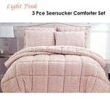 NNEDSZ Seersucker Comforter Set King Light Pink