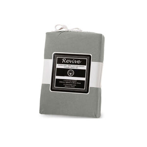NNEDSZ Revive Silver 100% Cotton Jersey Super Soft Fitted Sheet Combo Set King Single 35cm Wall
