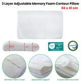 NNEDSZ Hotel Living Adjustable 3-Layer Memory Foam Contour Pillow 41x66cm