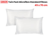 NNEDSZ 600GSM Twin Pack Microfibre Standard Pillows 45 x 70 cm