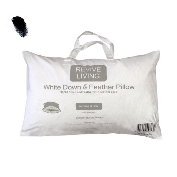 NNEDSZ 70% Feather 30% Down Superior Medium Standard Pillow 48 x 73 cm