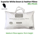NNEDSZ 70% Feather 30% Down Superior Medium Standard Pillow 48 x 73 cm