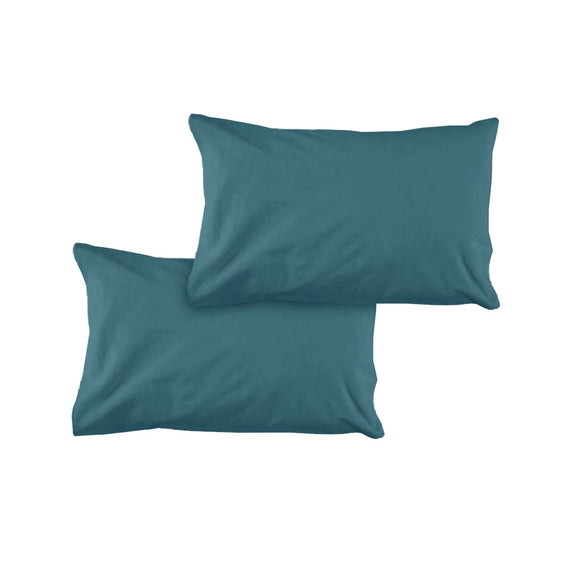 NNEDSZ Pair of Solid Colour Microfiber Standard Pillowcases 48x73cmx15cm (Flap) Air Force