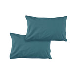 NNEDSZ Pair of Solid Colour Microfiber Standard Pillowcases 48x73cmx15cm (Flap) Air Force