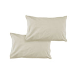 NNEDSZ Pair of Solid Colour Microfiber Standard Pillowcases 48x73cmx15cm (Flap) Bone