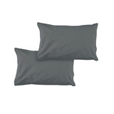 NNEDSZ Pair of Solid Colour Microfiber Standard Pillowcases 48x73cmx15cm (Flap) Charcoal