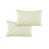 NNEDSZ Pair of Solid Colour Microfiber Standard Pillowcases 48x73cmx15cm (Flap) Cream