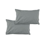 NNEDSZ Pair of Solid Colour Microfiber Standard Pillowcases 48x73cmx15cm (Flap) Grey