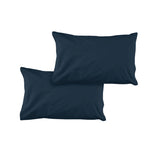 NNEDSZ Pair of Solid Colour Microfiber Standard Pillowcases 48x73cmx15cm (Flap) Navy