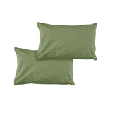 NNEDSZ Pair of Solid Colour Microfiber Standard Pillowcases 48x73cmx15cm (Flap) Olive