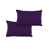 NNEDSZ Pair of Solid Colour Microfiber Standard Pillowcases 48x73cmx15cm (Flap) Purple