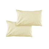 NNEDSZ Pair of Solid Colour Microfiber Standard Pillowcases 48x73cmx15cm (Flap) Rich Cream