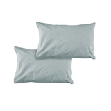 NNEDSZ Pair of Solid Colour Microfiber Standard Pillowcases 48x73cmx15cm (Flap) Silver