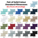 NNEDSZ Pair of Solid Colour Microfiber Standard Pillowcases 48x73cmx15cm (Flap) Silver