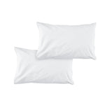 NNEDSZ Pair of Solid Colour Microfiber Standard Pillowcases 48x73cmx15cm (Flap) White