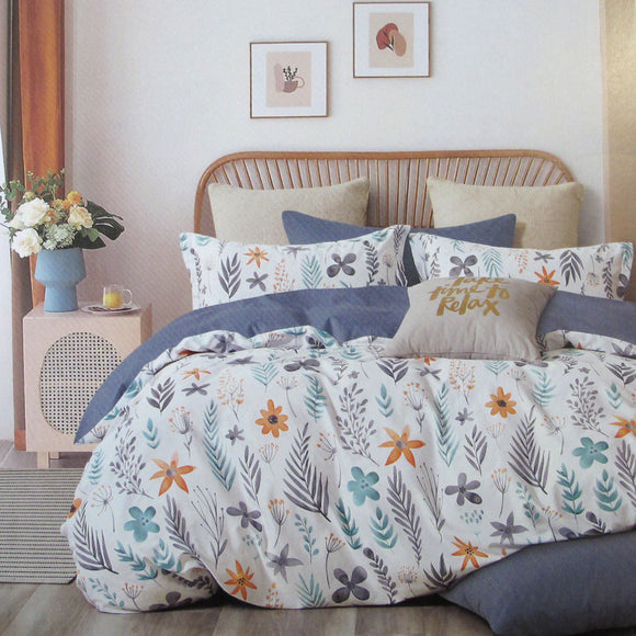 NNEDSZ 300TC Adriana Reversible Cotton Quilt Cover Set King