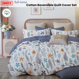 NNEDSZ 300TC Adriana Reversible Cotton Quilt Cover Set Queen