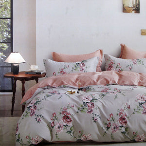 NNEDSZ 300TC Caterina Reversible Cotton Quilt Cover Set King