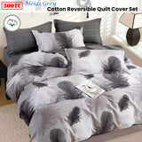 NNEDSZ 300TC Heidi Grey Reversible Cotton Quilt Cover Set King