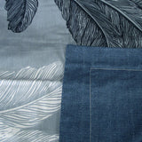 NNEDSZ 300TC Palm Leaf Blue Reversible Cotton Quilt Cover Set Queen