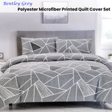 NNEDSZ Artex Bentley Grey Quilt Cover Set Geometric Pattern Reversible Printed Microfiber Polyester Double