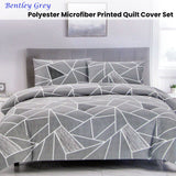 NNEDSZ Artex Bentley Grey Quilt Cover Set Geometric Pattern Reversible Printed Microfiber Polyester Single