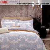 NNEDSZ 250TC Florence Cotton Reversible Quilt Cover Set King