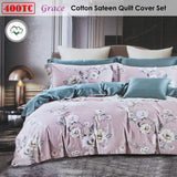 NNEDSZ 400TC Cotton Sateen Quilt Cover Set Grace King