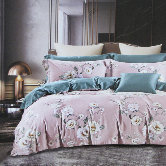 NNEDSZ 400TC Cotton Sateen Quilt Cover Set Grace Queen