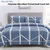 NNEDSZ Artex Harold Blue Quilt Cover Set Geometric Pattern Reversible Printed Microfiber Polyester Double