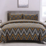 NNEDSZ Artex Hayden Orange Quilt Cover Set Geometric Pattern Reversible Printed Microfiber Polyester Single