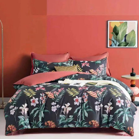 NNEDSZ 400TC Cotton Sateen Quilt Cover Set Secret Garden Queen