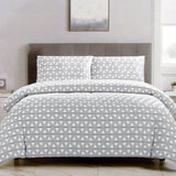 NNEDSZ Black Triangle Geometric Pattern Printed Microfiber Polyester Quilt Cover Set Queen