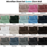 NNEDSZ Art Terrace Microfiber Sheet Set Queen 33cm Wall Grey