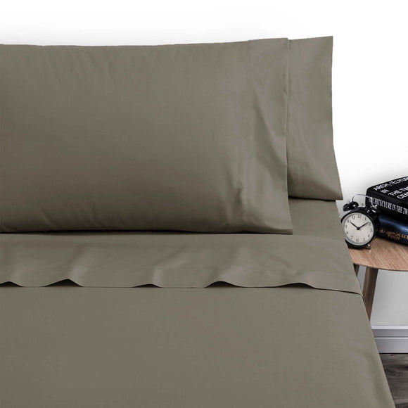 NNEDSZ Artex 250TC Polyester Cotton Sheet Set Single Walnut