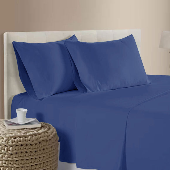 NNEDSZ 400TC Bamboo Cotton Sheet Set Blue Queen