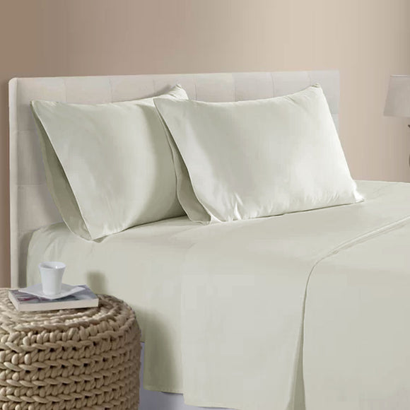 NNEDSZ 400TC Bamboo Cotton Sheet Set Ivory Queen