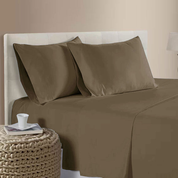 NNEDSZ 400TC Bamboo Cotton Sheet Set Latte Queen
