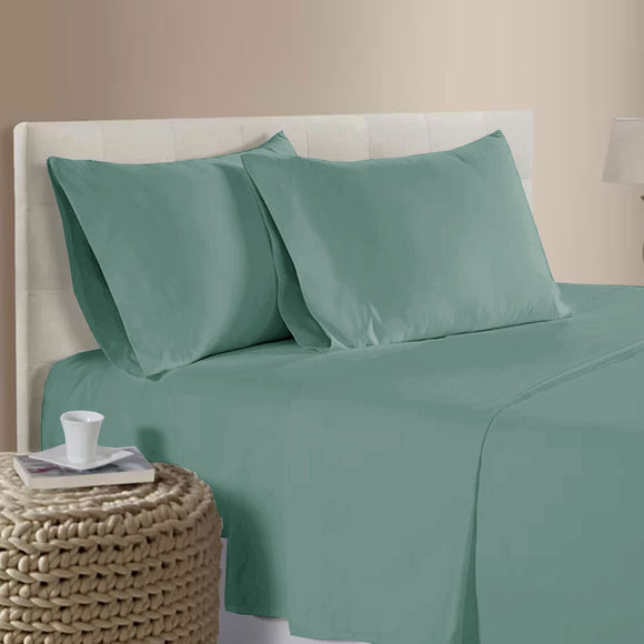 NNEDSZ 400TC Bamboo Cotton Sheet Set Light Teal Queen