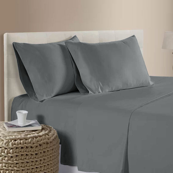 NNEDSZ 400TC Bamboo Cotton Sheet Set Pewter Queen