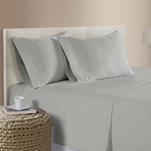 NNEDSZ 400TC Bamboo Cotton Sheet Set Silver Queen