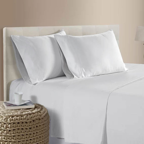 NNEDSZ 400TC Bamboo Cotton Sheet Set White Queen