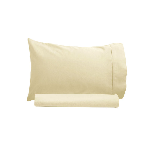NNEDSZ Artex 250TC 100% Cotton Sheet Set Single Cream