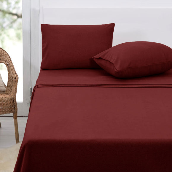 NNEDSZ Sheet Set Double 30cm Wall Burgundy
