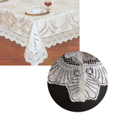 NNEDSZ Chapel Gate Sophia Cream Jacquard Cutwork Lace Tablecloth 180 x 270 cm